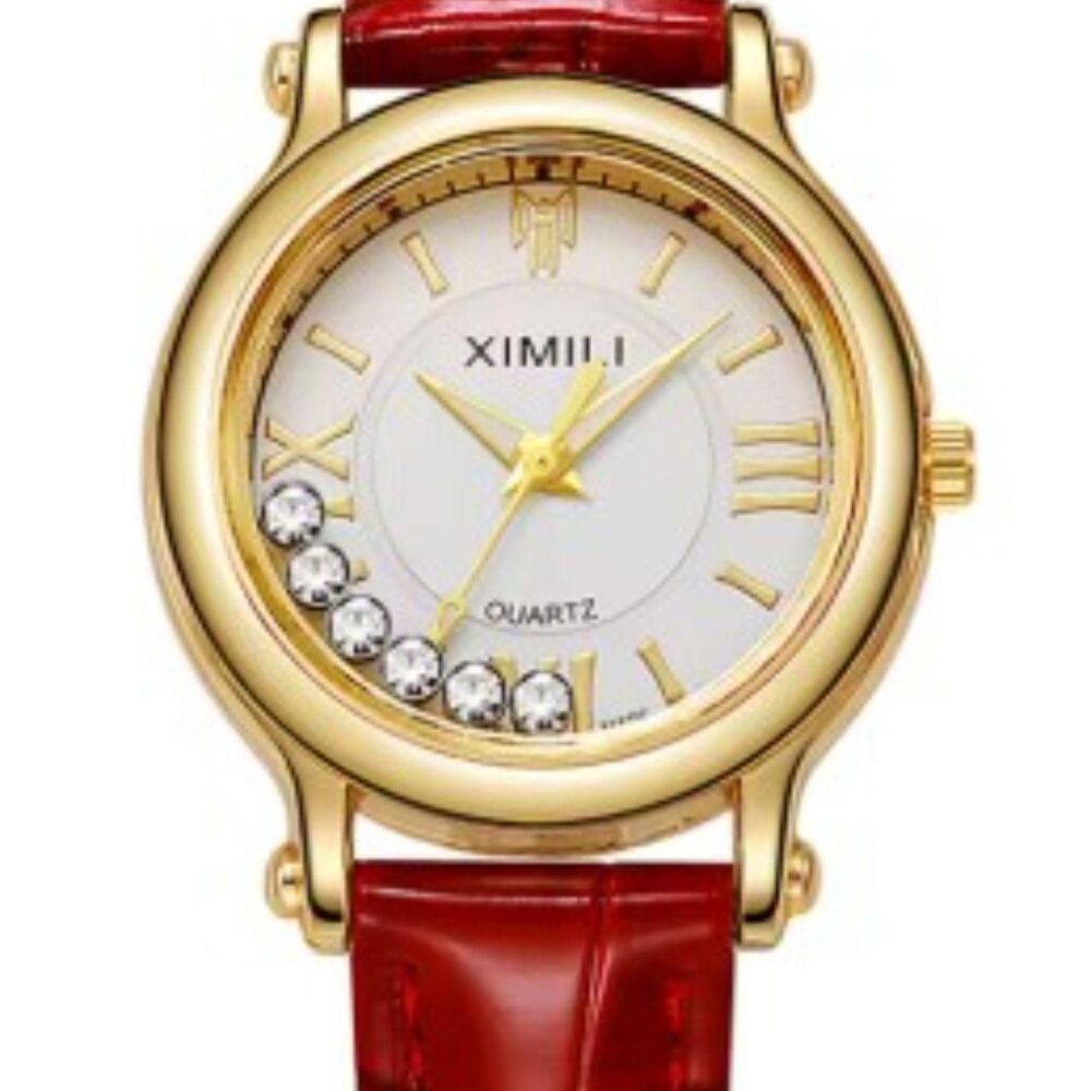 Chopard-Styling Ladies Floating Diamonds 25mm Wristwatch - Picture 5 of 6